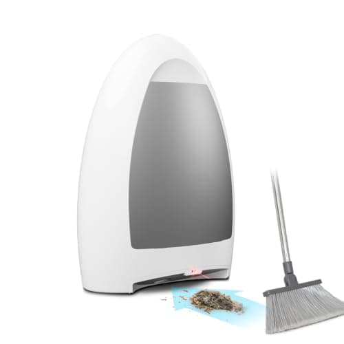 EyeVac Home Touchless Vacuum Automatic Dustpan - Great for Sweeping Pet Hair Food Dirt Kitchen - Ultra Fast & Powerful, No More Bending Down, Bagless, Corded, Automatic Sensors, 1000 Watt (White)