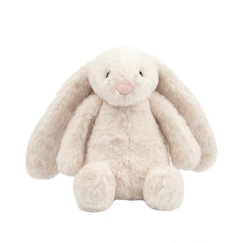 Best Pet Supplies Interactive Squeaky Dog Chew Toy, Ideal Dog Toys for Chewers, Small, Medium & Large Dogs, and Fetch Lovers - Bunny (Beige), Large