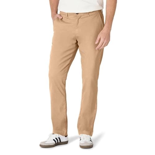 Amazon Essentials Men's Athletic-Fit Broken-in Chino Pant Pants, -Dark Khaki, 38W x 32L
