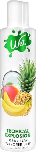 Wet Water Based Tropical Explosion Flavoured Lubricant, 9 Fl Oz - Premium Personal Lubricant, Paraben Free, Gluten Free, Stain Free, Sugar Free