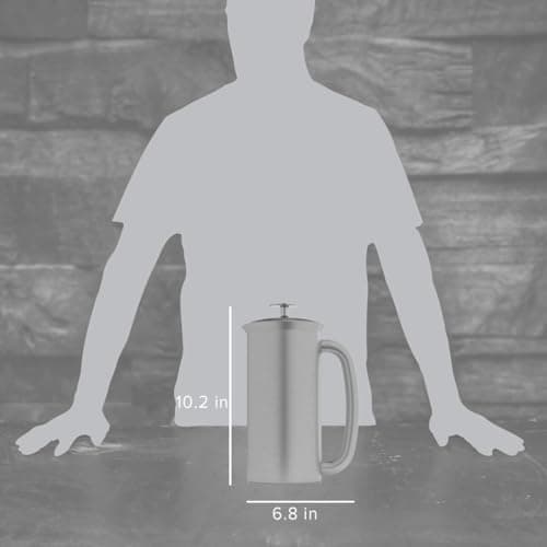 ESPRO Pro P7 Brushed Stainless Steel 304 French Press Coffee Maker for Dad, Patented Double Walled Micro-Filter, Insulated Grit-Free Brew, Heat Resistant BPA Free, 32oz