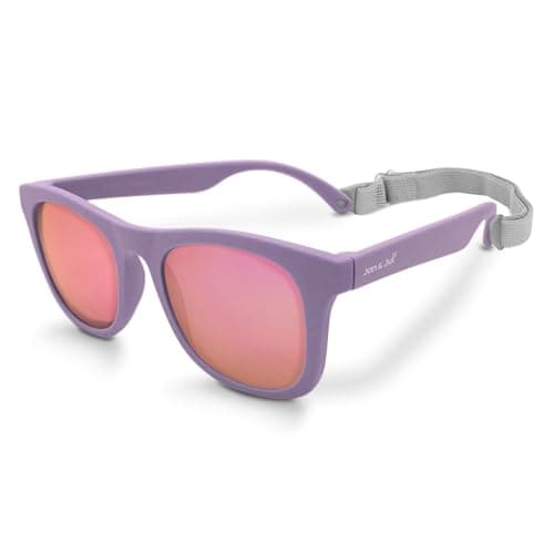 JAN & JUL Girls' Polarized Sunglasses with Strap, Flexible and Durable for Toddlers (Dusty Purple Aurora, M: 2-6 Years)