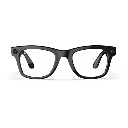 Ray-Ban Meta Glasses, Wayfarer Large, Shiny Black/Clear