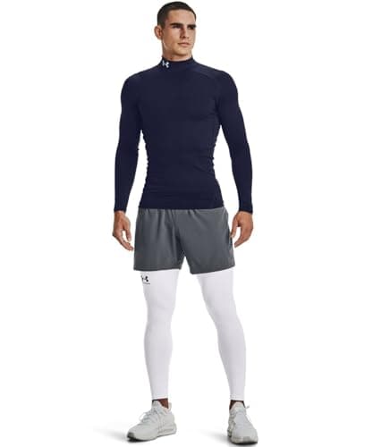 Under Armour Men's ColdGear Armour Compression Mock , Midnight Navy (410)/White, Large