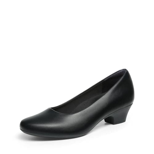 DREAM PAIRS Women's Chunky Low Heels Work Pumps,Black,8