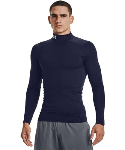 Under Armour Men's ColdGear Armour Compression Mock , Midnight Navy (410)/White, Large