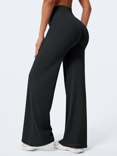 YEOREO Workout Leggings Womens No Front Seam Straight Leggings 31.5" High Waist Buttery Eddiy Gym Yoga Pants Black XXS