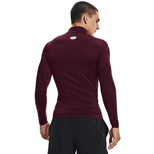 Under Armour Men's ColdGear Armour Compression Mock, Maroon (609)/White, Medium