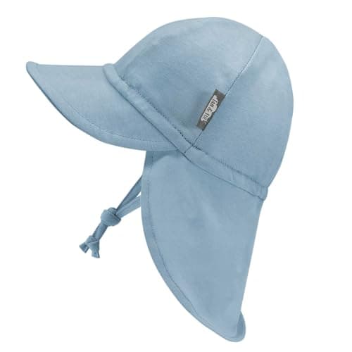 Jan & Jul Cap for Baby Boy Girl, Extra Sun Protection with Neck Flap (Stormy Blue, Size M: 6-24m)