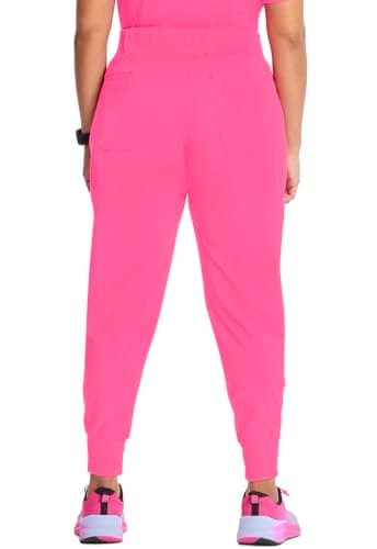 Infinity Women's Scrub Jogger Pants Mid Rise Bottoms with 5 Pockets, Moisture Wicking & 360° Stretch Fabric - CK110AP, M Petite, Carmine Pink