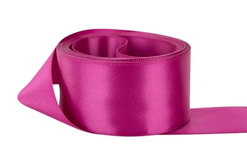 Ribbon Bazaar Double Faced Satin - Premium Gloss Finish - 100% Polyester Ribbon for Gift Wrapping, Crafts, Scrapbooking, Hair Bow, Decorating & More - 1-1/2" Magenta 50yd Spool
