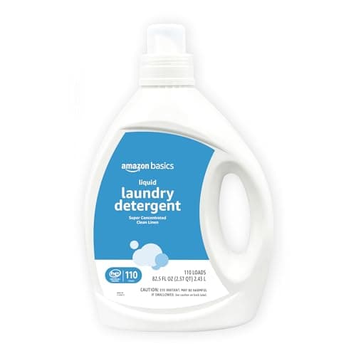 Amazon Basics Concentrated Liquid Laundry Detergent, Clean Linen Scent, HE Compatible, 110 Loads, 82.5 Fl Oz (Previously Solimo)