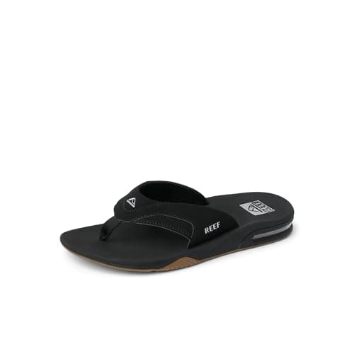 REEF Fanning Mens Sandal Black-Silver 11