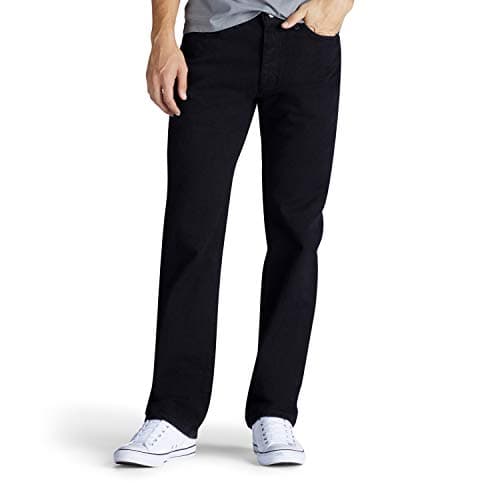 Lee Men's Relaxed Fit Straight Leg Jean, Double Black, 30W x 29L