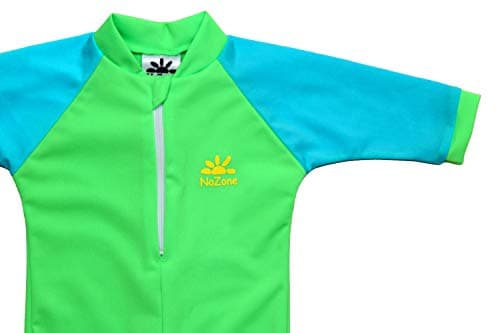 Nozone Fiji Sun Protective Baby Swimsuit in Lime/Aquatic, 12-18 Months