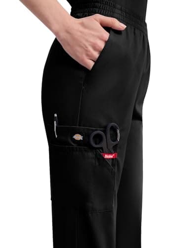 Dickies Women's EDS Signature Scrubs Missy Fit Pull-On Cargo Pant, Black, X-Large