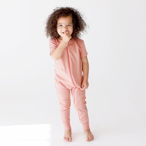 Parade Organic Essentials '2-Way' Zip Romper - Short Sleeve Dusty Pink 6-12 Months