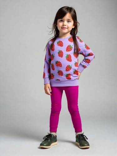 Winzik Girls Sweatshirt Christmas Sweater Shirt Toddler Kids Girl Pullover Fall Long Sleeve Tops Tee Clothes 2-7T (2-3T, Purple Strawberry)