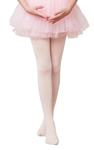 CHUNG Toddler Little Girls Summer Footed Dress Tight Ballet Dance Light Stretch , BalletPink, 5-7Y