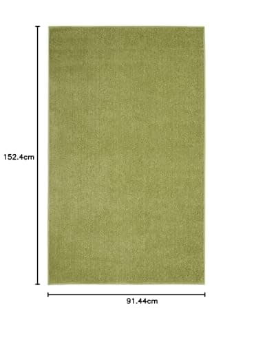 Nourison Essentials Indoor/Outdoor Green 3' x 5' Area Rug, Easy Cleaning, Non Shedding, Bed Room, Living Room, Dining Room, Backyard, Deck, Patio (3x5)