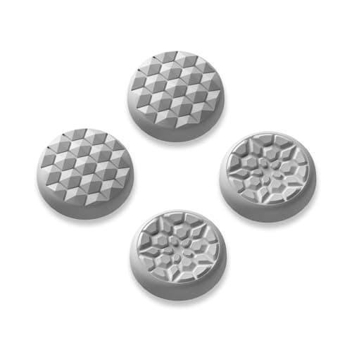 PlayVital Thumb Grip Caps for Steam Deck LCD & OLED, Silicone Thumbsticks Grips Joystick Caps for Steam Deck Accessories - Diamond Grain & Crack Bomb Design Cool Gray