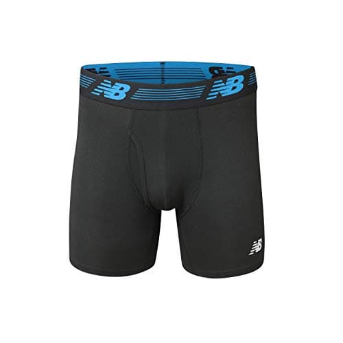 New Balance Men's Performance Boxer Briefs with Fly, Breathable Stretch Underwear, Moisture Wicking, Soft Waistband (3 Pack) - Black/Steel/Bolt Black Ghost Camo, Medium