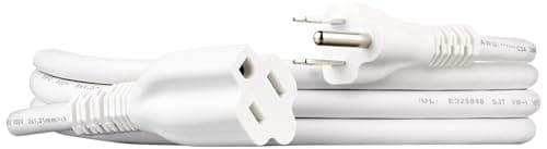 Amazon Basics Extension Cord, 3 Prong Outlet Extender, Indoor, 13 Amps, 125V, 6 Ft, White