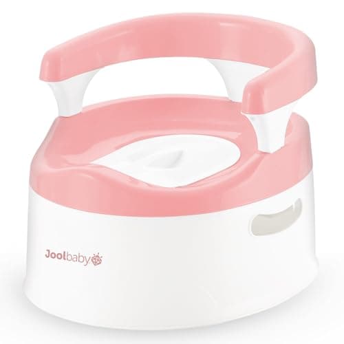 Child Potty Training Chair for Girls, Handles & Splash Guard - Comfortable Seat for Toddler - Jool Baby (Pink)