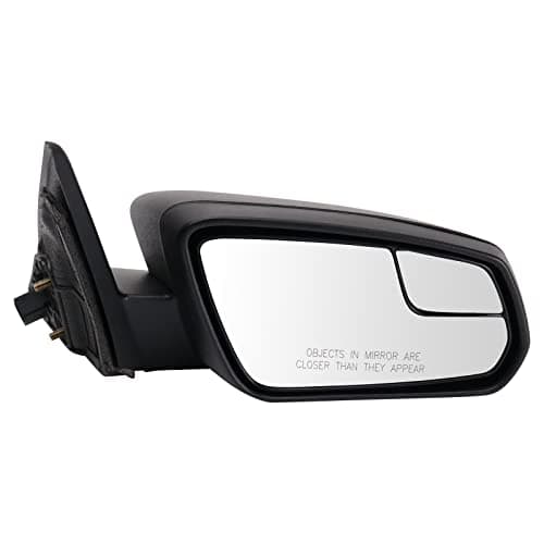 TRQ Passenger Side Power Mirror with Spotter Glass Textured Black Compatible with 2013-2014 Ford Mustang FO1321451