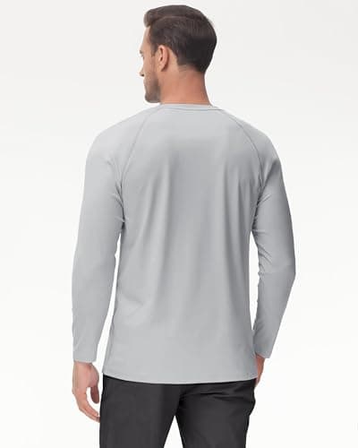 Boladeci Mens Fishing Shirts Long Sleeve UPF 50+ UV Protection Sun Block Cool Athletic Tee Shirts for Hiking, Camping, Surfing, Running (Gray)