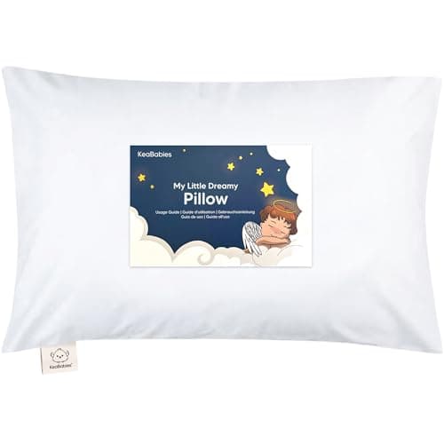 Toddler Pillow with Pillowcase, 13x18 My Little Dreamy Pillow (Soft White)