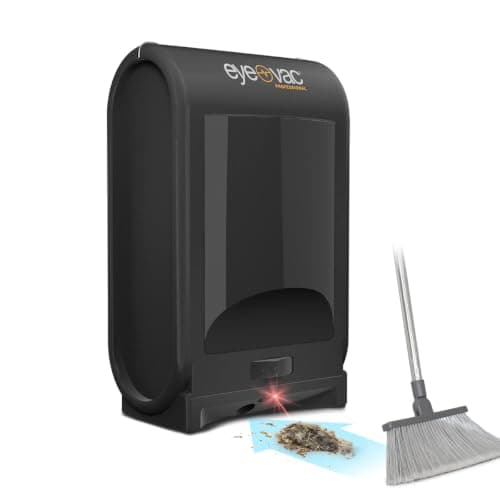 EyeVac Pro Touchless Vacuum Automatic Dustpan - Ultra Fast & Powerful - Great for Sweeping Salon Pet Hair Food Dirt Kitchen, Corded Canister Vacuum, Bagless, Automatic Sensors, 1400 Watt (Black)