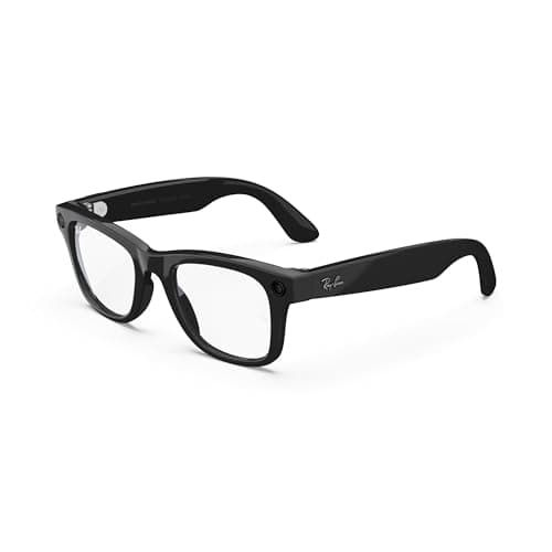 Ray-Ban Meta Glasses, Wayfarer Large, Shiny Black/Clear