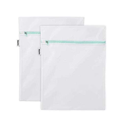 Mamlyn 2 Medium Mesh Laundry Bag for Delicates mesh Fabric with Colored Zippers, Wash Bags for Delicates, Socks Underwear Hosiery Stockings Bras Lingerie