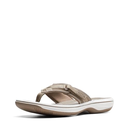 Clarks Women's Breeze Sea Flip-Flop, Taupe Synthetic, 9