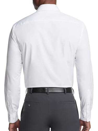 Van Heusen mens Regular Fit Poplin Solid Dress Shirt, White, 18.5 Neck 34 -35 Sleeve XX-Large US