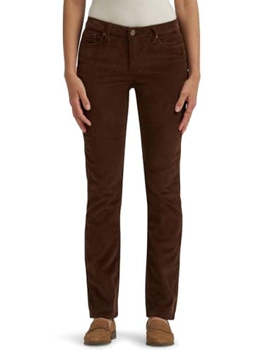 Lee Womens Legendary Mid Rise Straight Leg Jean, Bistre Cord, 2