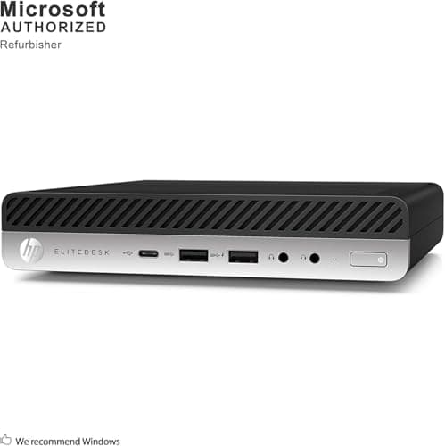 HP EliteDesk 800 G3 Mini Business Desktop Computer, Intel Core i5-6500T, 32GB DDR4 RAM, 256GB NVMe SSD, Built-in Intel AX200 WiFi 6 + Bluetooth, Wireless Keyboard and Mouse, Windows 11 Pro (Renewed)