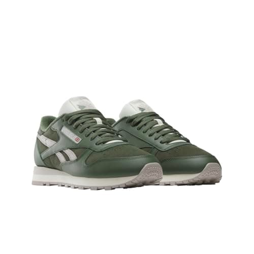 Reebok Unisex Classic Leather Sneaker, Breakaway Green/Breakaway Green/Hazy Grey, 12.5 Women/ 11 Men