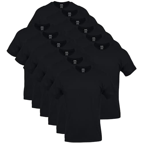 Gildan Men's Crew T-Shirts, Multipack, Style G1100, Black (12-Pack), Small