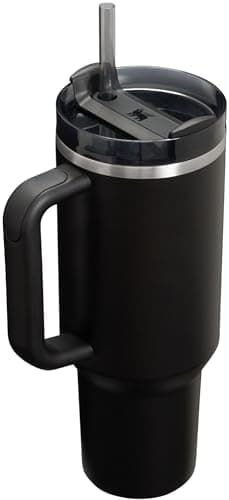 STANLEY Quencher H2.0 Tumbler with Handle and Straw 40 oz | Flowstate 3-Position Lid | Cup Holder Compatible for Travel | Insulated Stainless Steel Cup | BPA-Free | Black 2.0