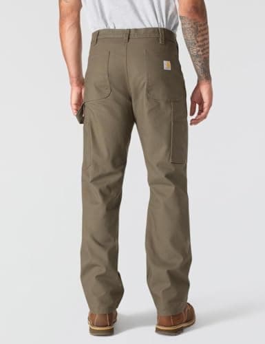 Carhartt Men's Rugged Flex Relaxed Fit Duck Dungaree Pant, Tarmac, 36W x 30L Grey