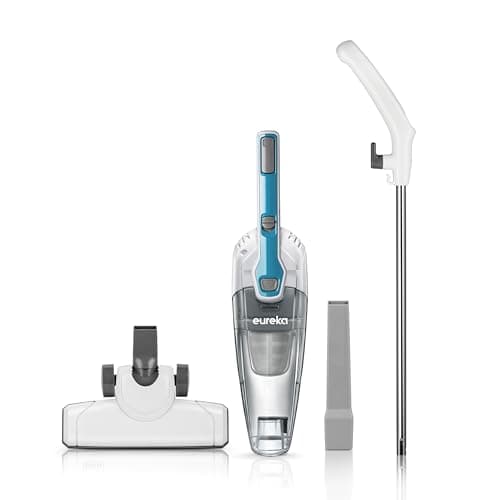 Eureka Home Lightweight Corded Stick Vacuum Cleaner, Powerful Suction Convenient Small Vacuum for Hard Floor, 3-in-1 Hand Vacuum, Aqua Blue, NES100