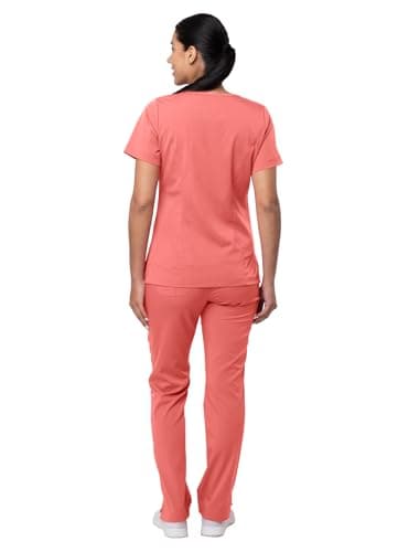 Adar Pro Breakthrough Plus Scrub Set For Women - Enhanced V-Neck Top & Multi Pocket Pants - 4400 - Rapture Rose - S
