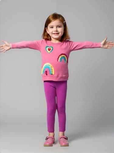 Winzik Girls Sweatshirt Christmas Sweater Shirt Toddler Kids Girl Pullover Fall Long Sleeve Tops Tee Clothes 2-7T (4-5T, Hot Pink Rainbow)