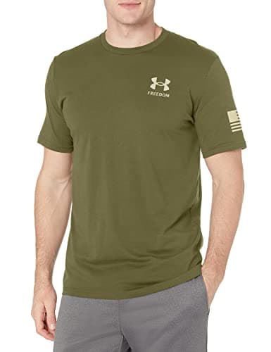 Under Armour Men's New Freedom Flag T-Shirt, Marine Od Green (390)/Desert Sand, Large