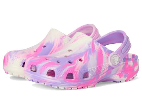 Crocs Unisex Classic Marbled Tie-Dye Clogs (Toddler) Pink Crush/Multi 10 Medium