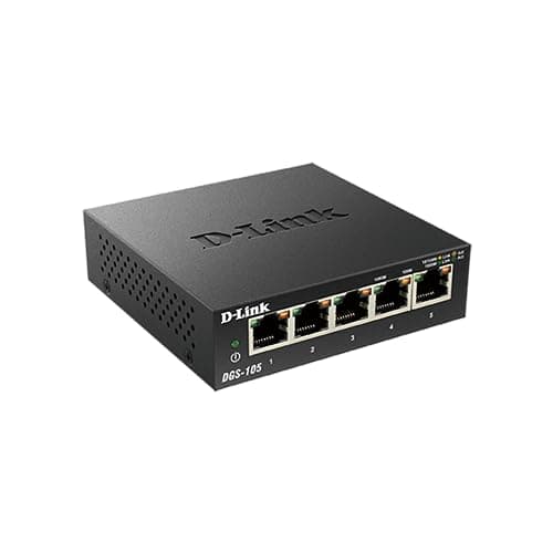 D-Link DGS-105 5-Port Gigabit QoS Switch Metal Chassis Jumbo Frames