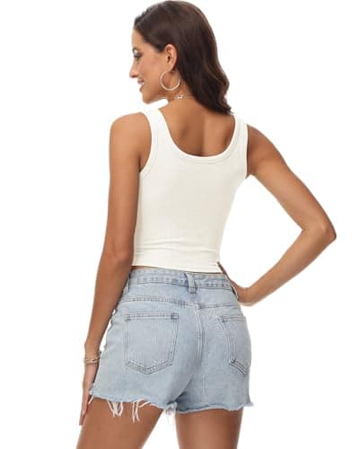 RIROW Tank Tops Women White Crop Summer Ribbed Ahletic Top Ladies Tanks Going Out 2024 New S