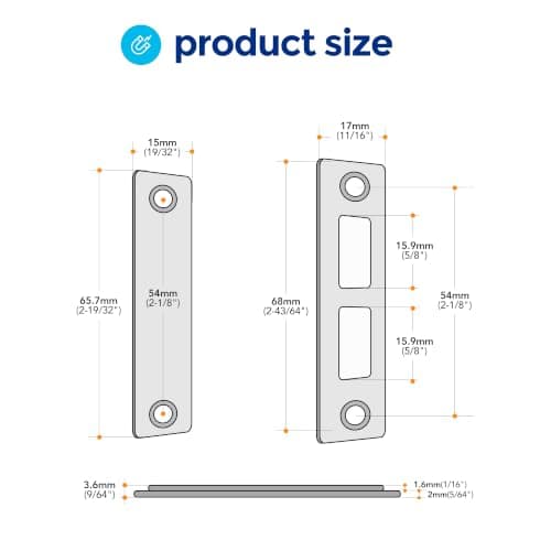 Magnetic Door Catch, 2 Pack Adhesive Cabinet Magnets for Closure, Black